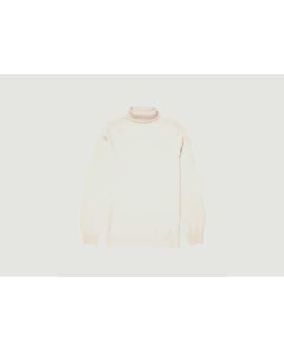 Sunspel Turtleneck Sweater - White