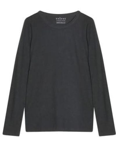 Cashmere Fashion Velvet par graham et spencer botton shirt lizzie circular coldolline langarm - Gris