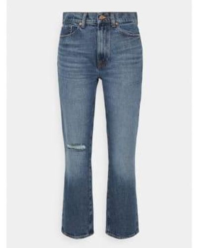 7 For All Mankind Dark Logan Stovepipe Straight Jeans - Blu
