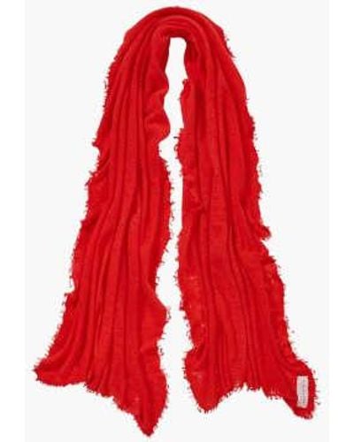 PUR SCHOEN Hand Felted Cashmere Soft Scarf Chili Gift - Rosso