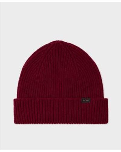 Paul Smith Cashmere-blend Beanie Hat Onesize - Red