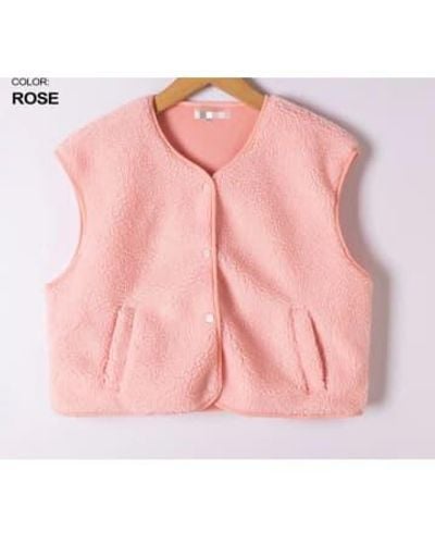 Anorak Graciela Baby Fleece Waistcoat Gillet One Size - Rosa