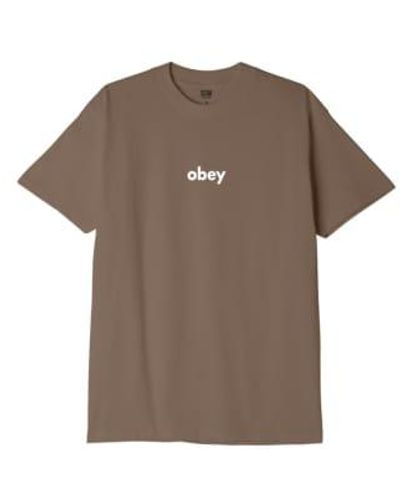 Obey T Shirt Lower Case Ii Uomo Silt - Marrone