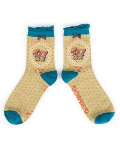 Powder A Z Ankle Alphabet W Socks One Size / Coloured - Blue