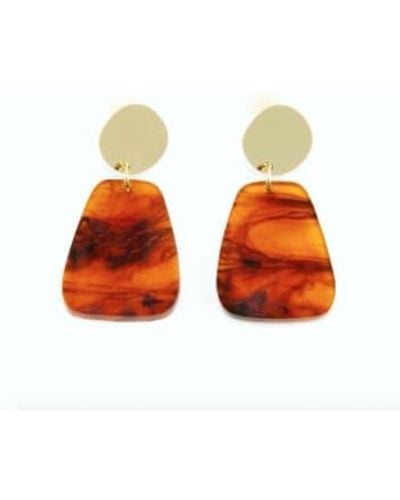 sept cinq Gold Amphora Clip Earrings - Arancione