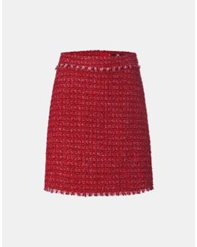 Riani Heartbeat Sparkle Chanel Pattern Skirt - Rosso