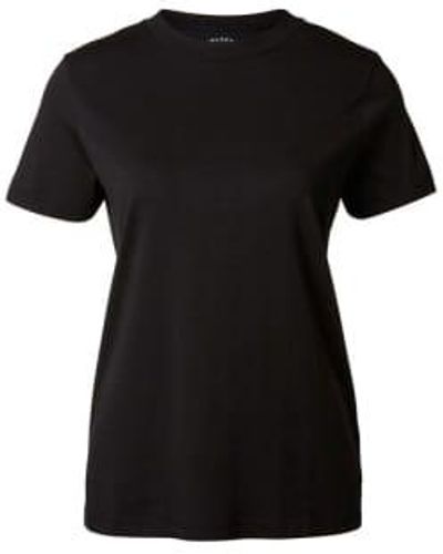 SELECTED Round Neck T-shirt S - Black