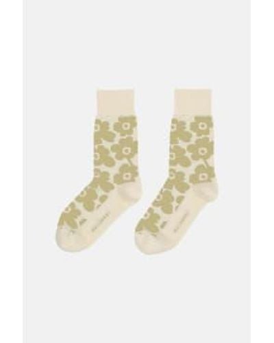 Marimekko Llorando por calcetines unikko en y blanco