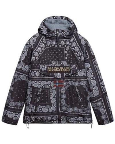 Napapijri Rainforest 2 Paisley Pack Fleece Lined Pocket Jacket Paisley Aop - Grigio