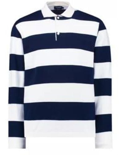 Holebrook Berra rugger Ls Knit Top White Stripe - Blue