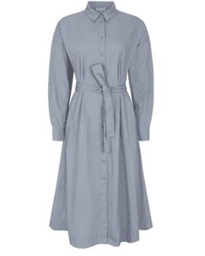 esmé studios Ellinor Ls Midi Shirt Dress S - Blue
