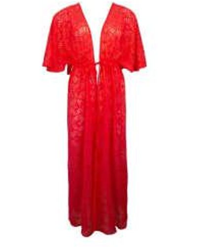 Antigel Der lange kimono in lace muse - Rot