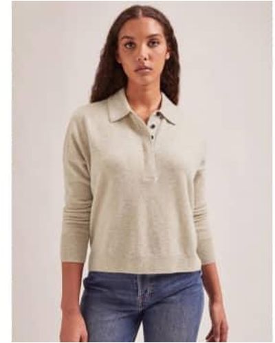 Cefinn Kelly Collared Cashmere Sweater Col: Sand L - Natural