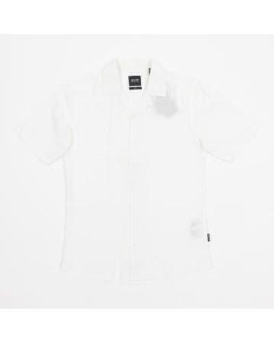 Only & Sons Only And Sons Only And Sons Resort Linen Short Sleeve Shirt In - Bianco