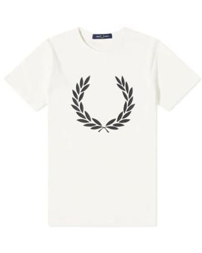 Fred Perry Laurel Wreath Graphic Print Tee Snow S - White