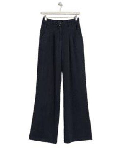 indi & cold Pique Lyocell Trousers - Blue