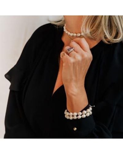 Renné Jewellery Fresh Water Pearl Bracelet Small/medium - Black