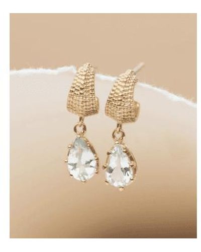 Zoe & Morgan Fleur Aquamarine Earrings Plated Sterling Silver - Natural