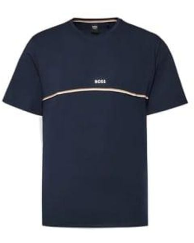 BOSS Unique Dark Stretch Cotton Pyjama T-shirt 50515395 404 M - Blue