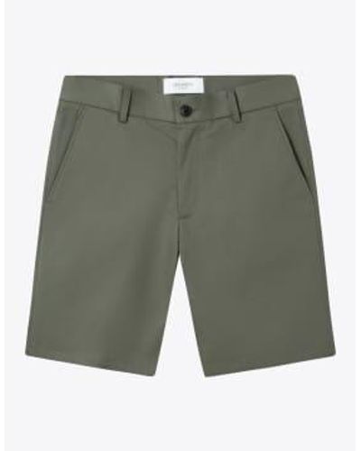 Les Deux Como Regular Cotton Linen Chino Shorts Thyme - Verde