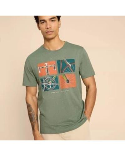 White Stuff Ride Graphic Tee Green Print S