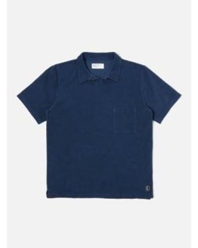 Universal Works Vacation Polo Shirt Navy M - Blue