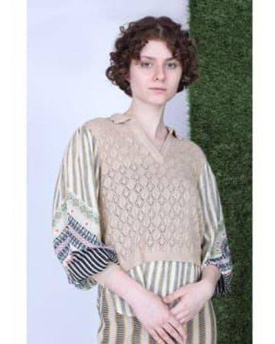 Conditions Apply | Hyacinth Knitted Top Beige/multi Xs - Multicolour