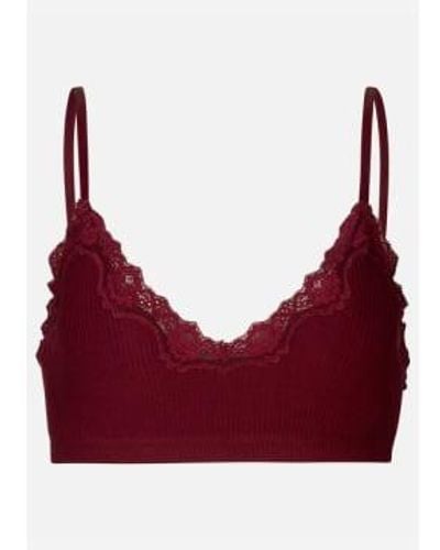 Rosemunde Silk Bra With Lace Cabernet S - Red