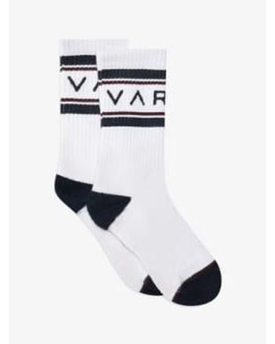 Varley Blue Astley Active Socks - Bianco