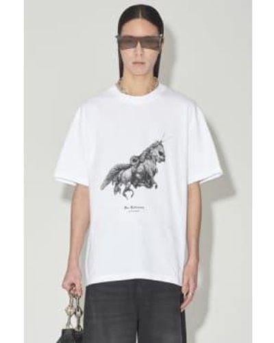 Han Kjobenhavn Camiseta unicornio cuadrado blanco
