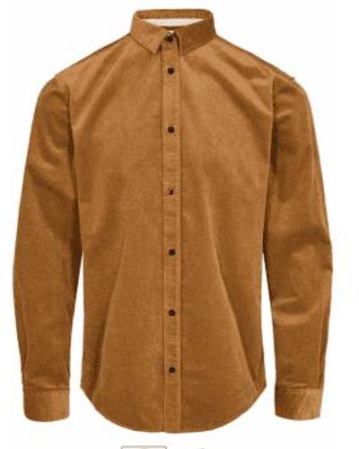 Anerkjendt Wood Thrush Leif Corduroy Shirt S - Brown