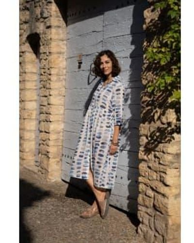 Bagatelle Dress Coverup In And White Abstract Print - Blu