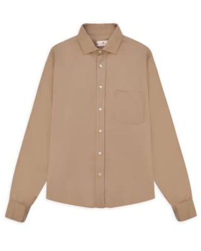 Burrows and Hare Flannel Shirt Taupe M - Natural