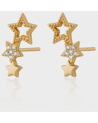 Scream Pretty Hannah Martin Star Ear Climber Stud Earring Available In Two Different Colours - Metallizzato