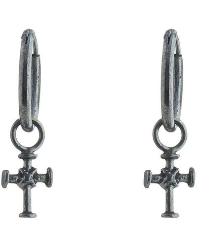 silver jewellery Small Hoops Bound Cross - Metallizzato
