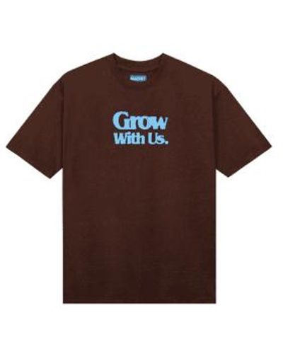Market Grow With Us T-shirt - Brown