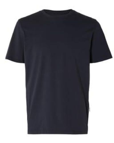 SELECTED Slhsetter Sky Captain T-Shirt mit O-Ausschnitt - Blau