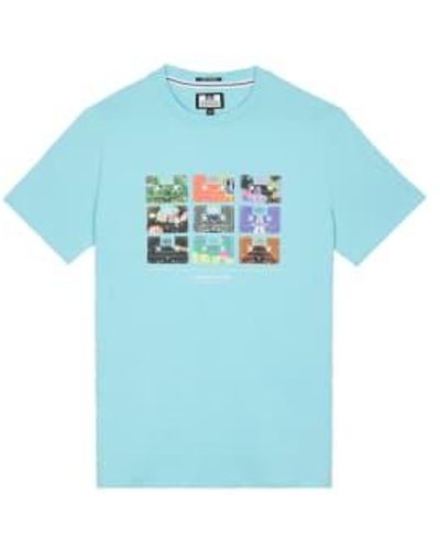 Weekend Offender Hanover graphic t-shirt dans l'eau salée - Bleu