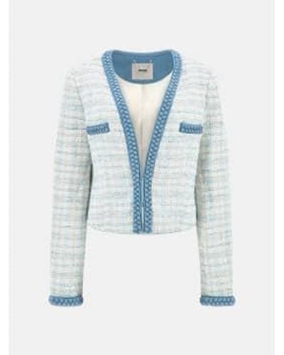 Guess Tosca Braid Boucle Jacket Or Light Boucle - Blu