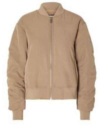 SELECTED Netra Bomber Jacket Greige - Neutro