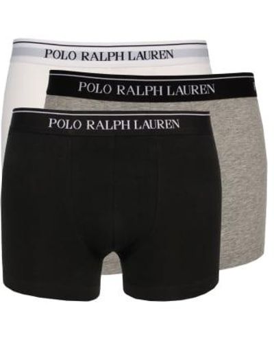 Polo Ralph Lauren Paquete 3 boxeadores blancos brezo y negro
