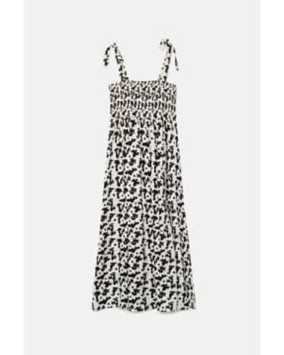 Compañía Fantástica Long Dress With Coral Print 42c/40121 S - White