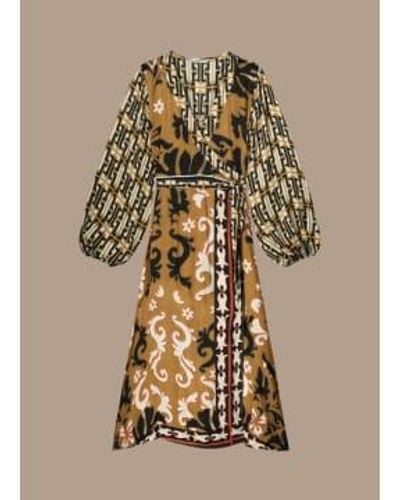 summum woman Printed Wrap Dress - Marrone