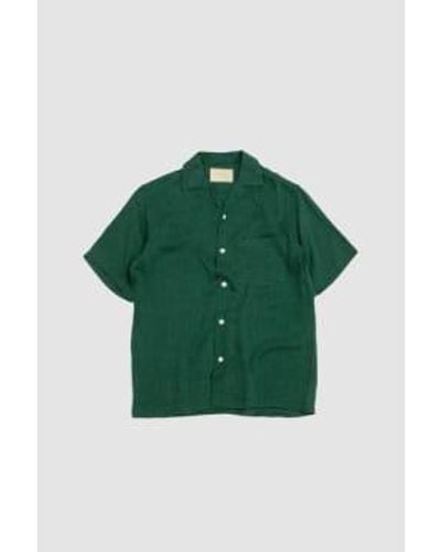 Portuguese Flannel Finger Print Shirt Xs - Green