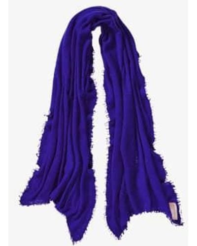 PUR SCHOEN Hand Felted Cashmere Soft Scarf + Gift Wool - Blue