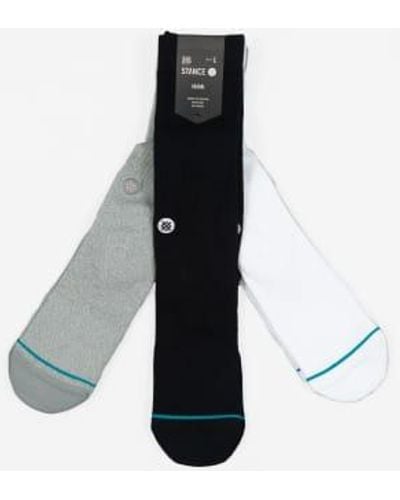 Stance 3 Pack Icon Classic Crew Socks In Multi M - Blue