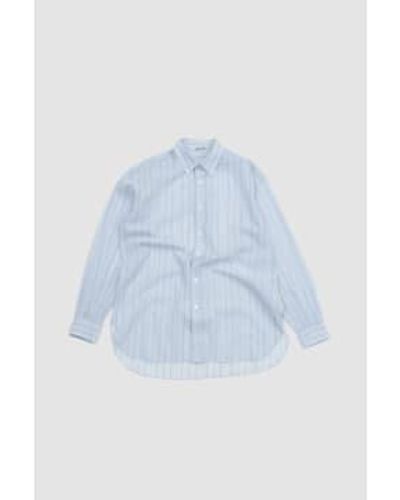 AURALEE Finx Organdy Stripe Shirt Light 3 - Blue