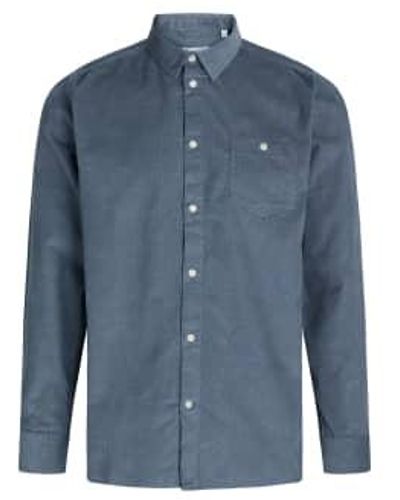 Knowledge Cotton 90512 Corduroy Custom Fit Shirt China L - Blue