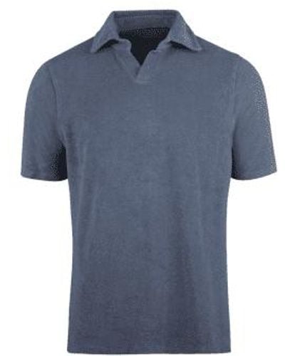 Stenströms Cotton Terry Polo Shirt - Blu
