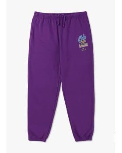 Lacoste Pantalon survêtement essentiel surélevé en violet